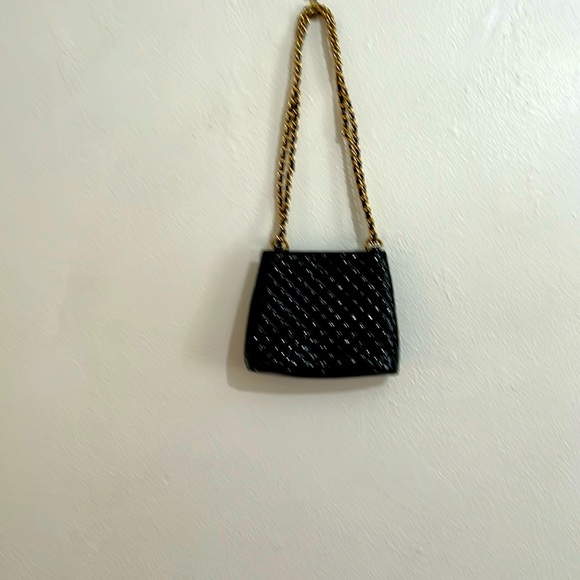 Ceinture Vintage LORD & TAYLOR Noir Et Or Perles Motifs Géométriques Taille S/M - B45